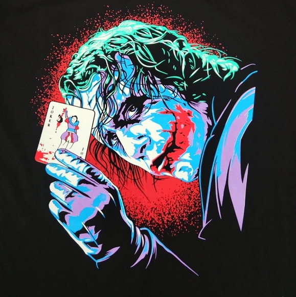Rare The Joker tee Size XL Multicolor Tee black print art drawing picture Image - Picture 7 of 7